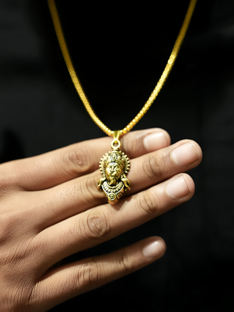 Luxify Exclusive: Gold Plated Lord Hanuman Pendant with Chain